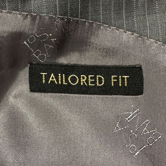 JOS A BANK Gold Men’s 2-Piece Suit 44L Blazer 38x30 Pants Gray Wool 2-Btn Jacket - Picture 16 of 16